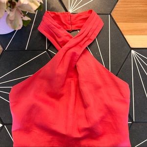 Banana Republic Coral Linen Halter Dress | Size 0P